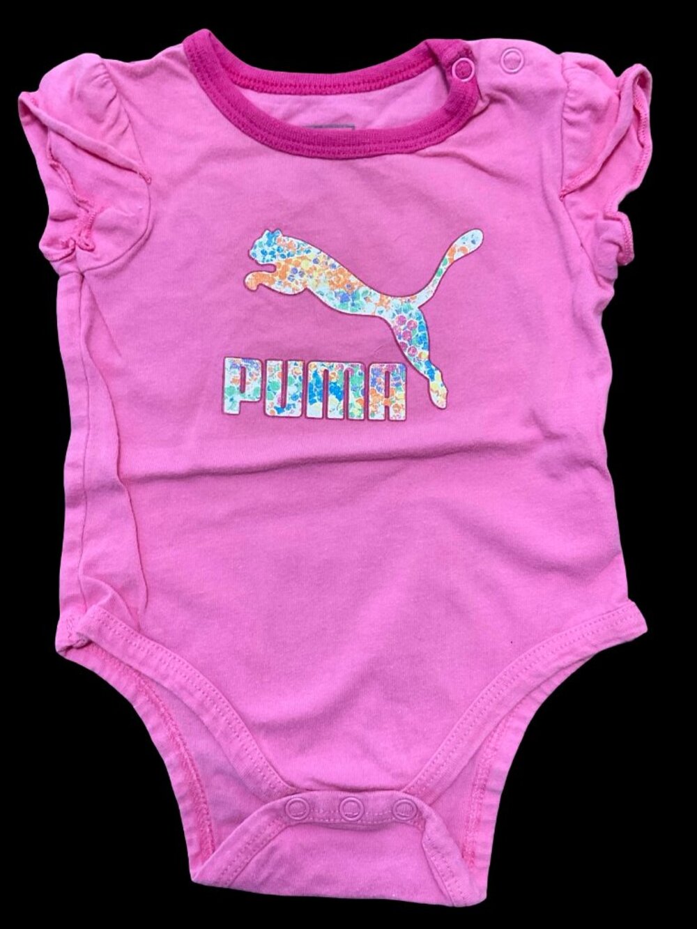 🌻10/$25 - Pink Onesie w/ Floral Brand Logo